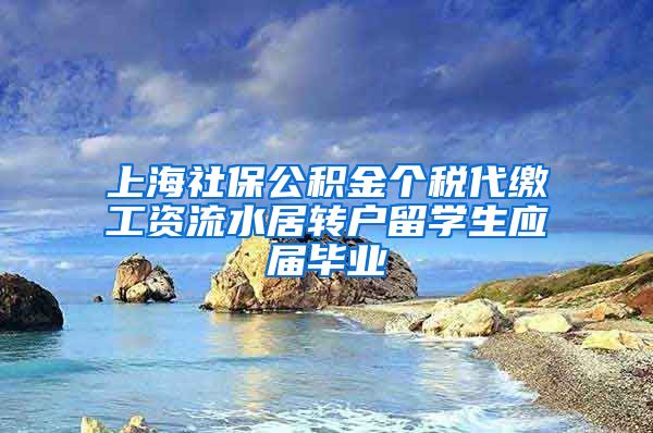 上海社保公积金个税代缴工资流水居转户留学生应届毕业