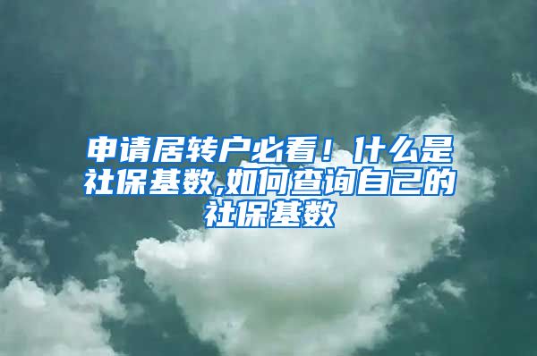 申请居转户必看！什么是社保基数,如何查询自己的社保基数