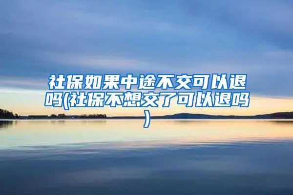 社保如果中途不交可以退吗(社保不想交了可以退吗)