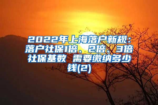 2022年上海落户新规：落户社保1倍、2倍、3倍社保基数 需要缴纳多少钱(2)