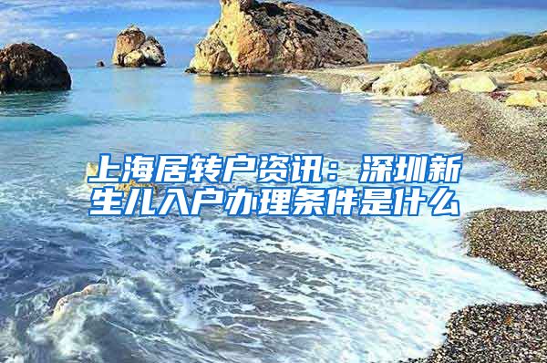 上海居转户资讯：深圳新生儿入户办理条件是什么