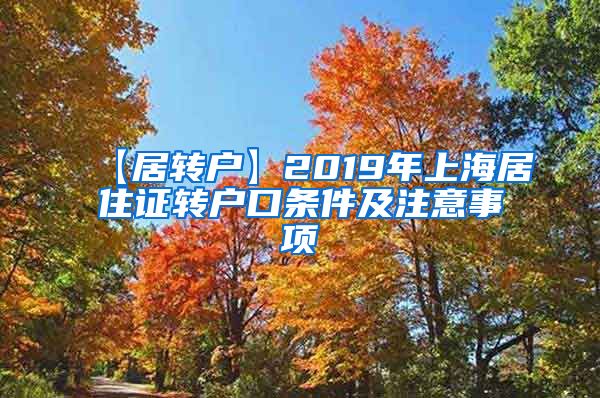 【居转户】2019年上海居住证转户口条件及注意事项