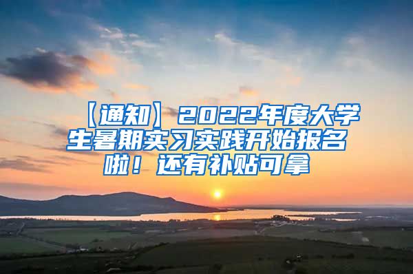 【通知】2022年度大学生暑期实习实践开始报名啦！还有补贴可拿→