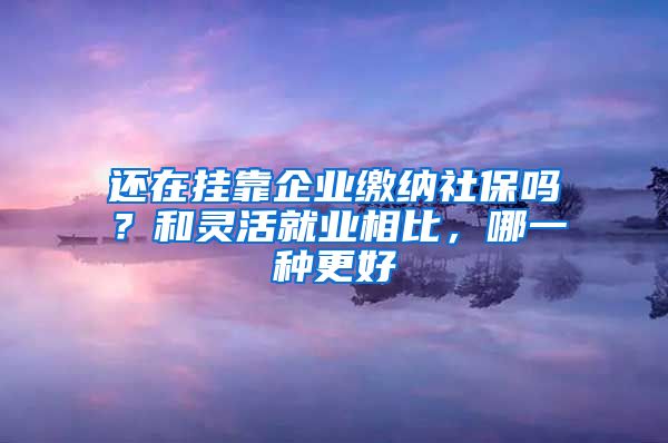 还在挂靠企业缴纳社保吗？和灵活就业相比，哪一种更好