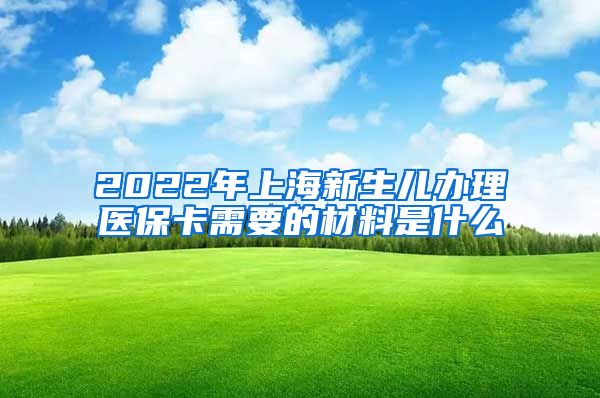 2022年上海新生儿办理医保卡需要的材料是什么