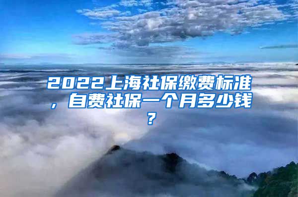 2022上海社保缴费标准，自费社保一个月多少钱？