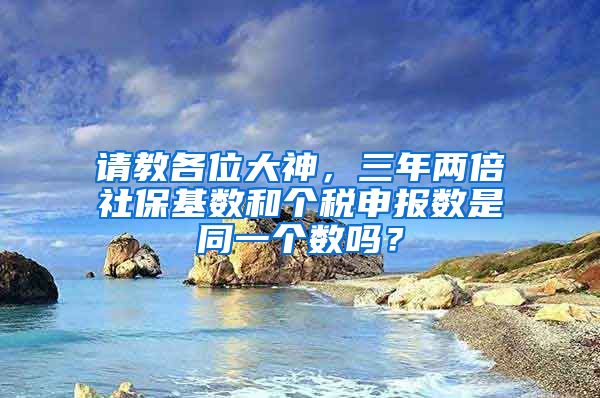 请教各位大神，三年两倍社保基数和个税申报数是同一个数吗？