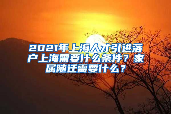 2021年上海人才引进落户上海需要什么条件？家属随迁需要什么？