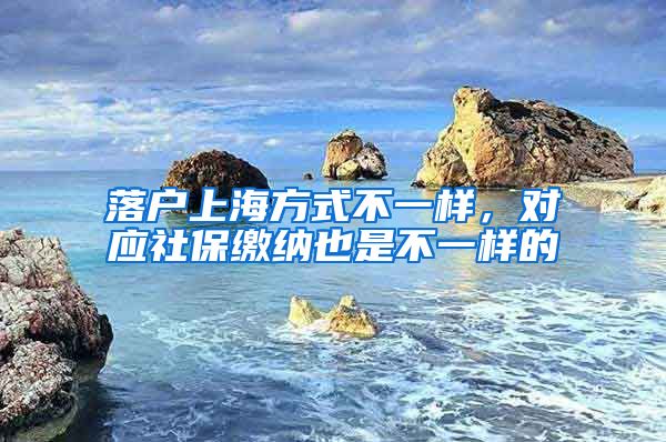 落户上海方式不一样，对应社保缴纳也是不一样的