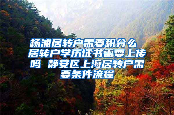 杨浦居转户需要积分么 居转户学历证书需要上传吗 静安区上海居转户需要条件流程