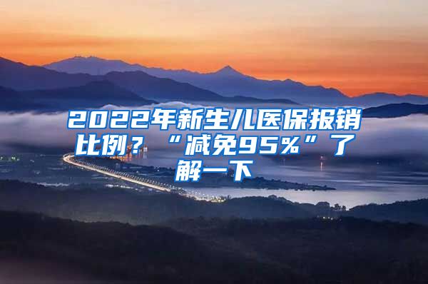 2022年新生儿医保报销比例？“减免95%”了解一下