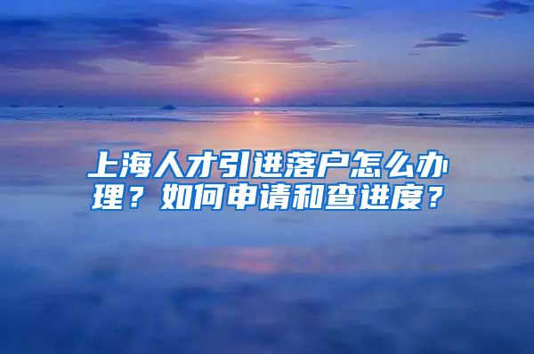 上海人才引进落户怎么办理？如何申请和查进度？