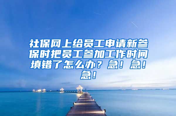 社保网上给员工申请新参保时把员工参加工作时间填错了怎么办？急！急！急！