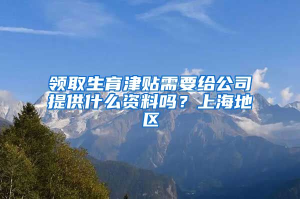 领取生育津贴需要给公司提供什么资料吗？上海地区