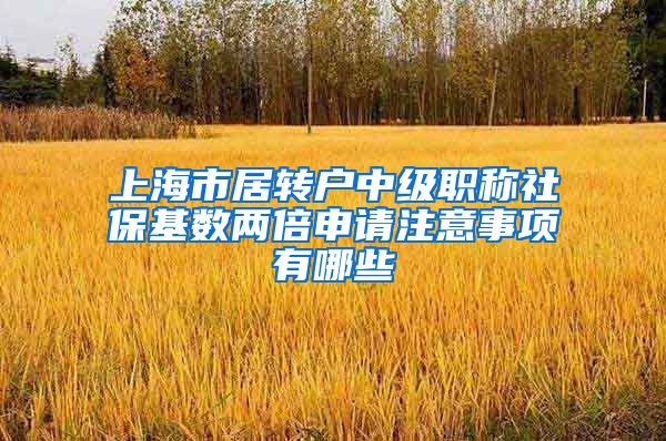 上海市居转户中级职称社保基数两倍申请注意事项有哪些