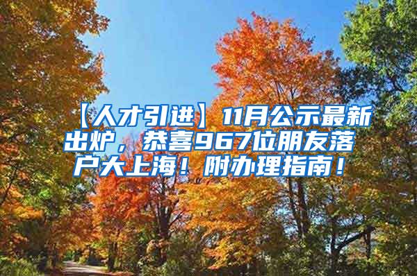 【人才引进】11月公示最新出炉，恭喜967位朋友落户大上海！附办理指南！