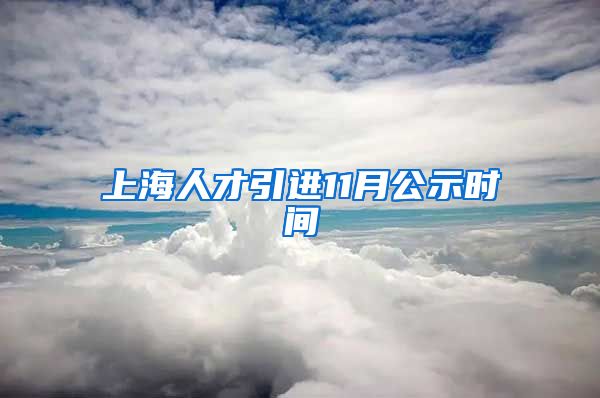 上海人才引进11月公示时间