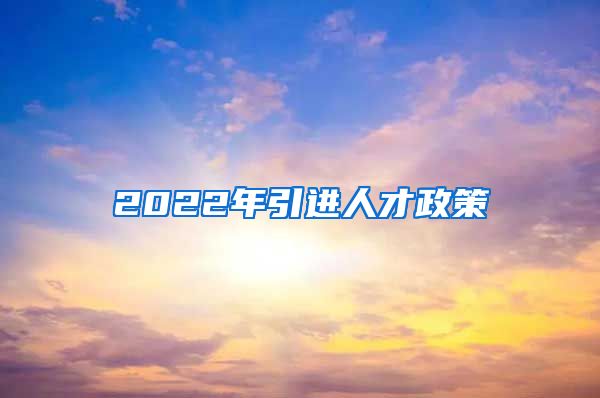 2022年引进人才政策