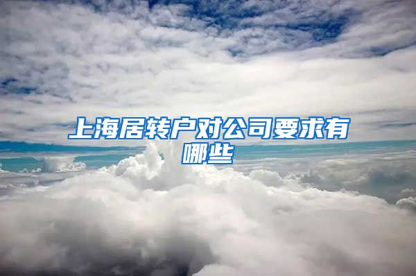 上海居转户对公司要求有哪些