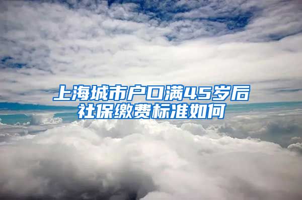 上海城市户口满45岁后社保缴费标准如何