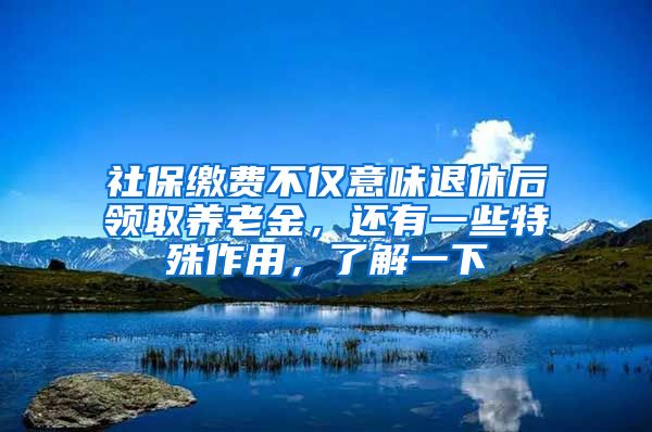 社保缴费不仅意味退休后领取养老金，还有一些特殊作用，了解一下