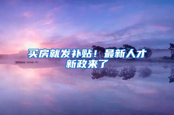 买房就发补贴！最新人才新政来了