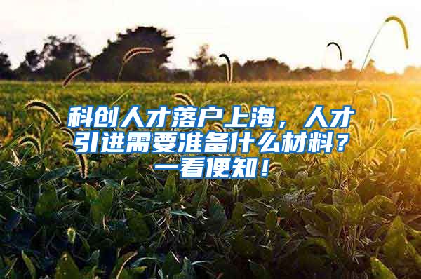 科创人才落户上海，人才引进需要准备什么材料？一看便知！