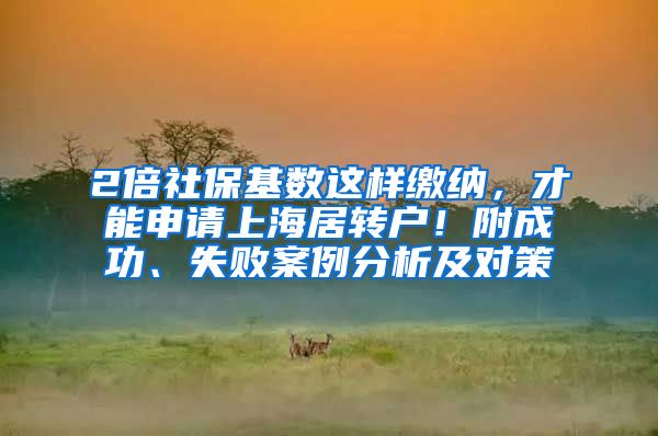 2倍社保基数这样缴纳，才能申请上海居转户！附成功、失败案例分析及对策