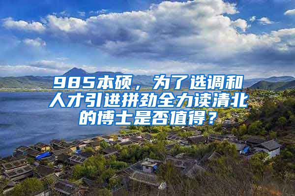 985本硕，为了选调和人才引进拼劲全力读清北的博士是否值得？