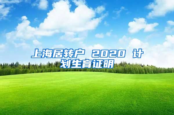 上海居转户 2020 计划生育证明