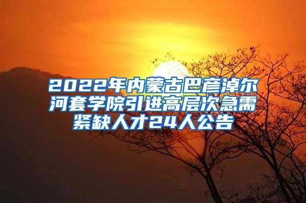 2022年内蒙古巴彦淖尔河套学院引进高层次急需紧缺人才24人公告