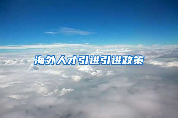 海外人才引进引进政策