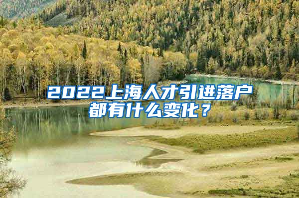 2022上海人才引进落户都有什么变化？