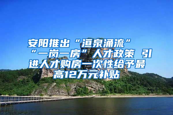 安阳推出“洹泉涌流”“一岗一房”人才政策 引进人才购房一次性给予最高12万元补贴