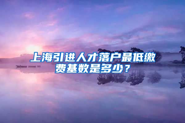 上海引进人才落户最低缴费基数是多少？