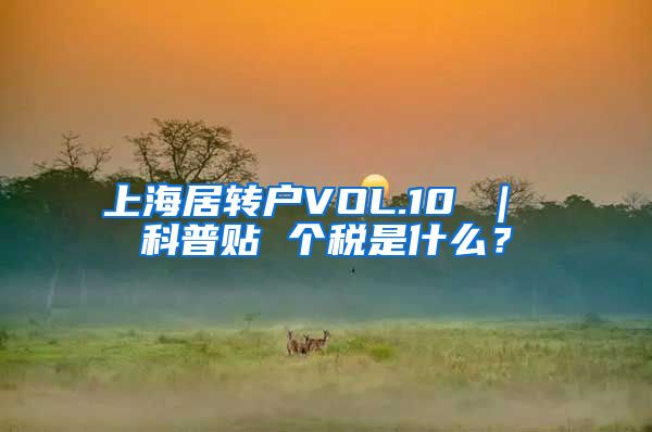 上海居转户VOL.10 ｜ 科普贴 个税是什么？