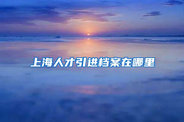 上海人才引进档案在哪里