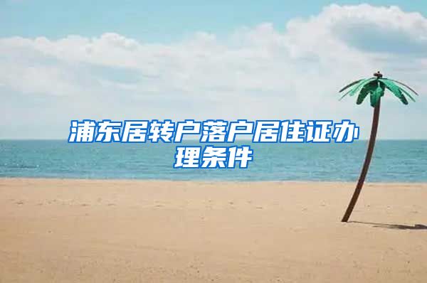 浦东居转户落户居住证办理条件