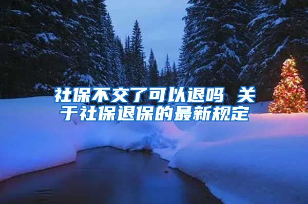 社保不交了可以退吗 关于社保退保的最新规定