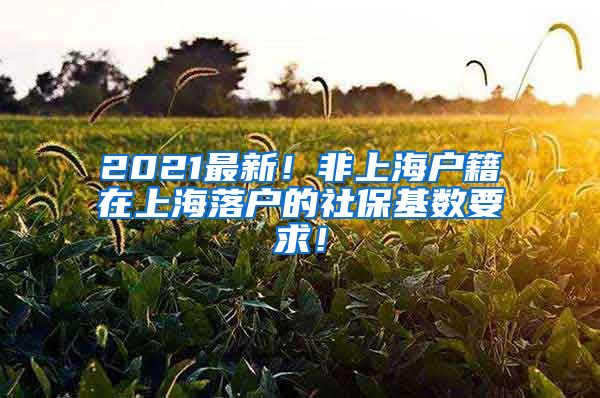 2021最新！非上海户籍在上海落户的社保基数要求！