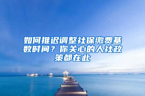 如何推迟调整社保缴费基数时间？你关心的人社政策都在此→