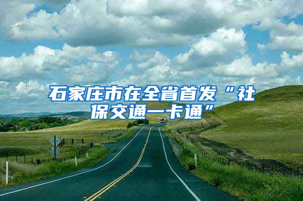 石家庄市在全省首发“社保交通一卡通”