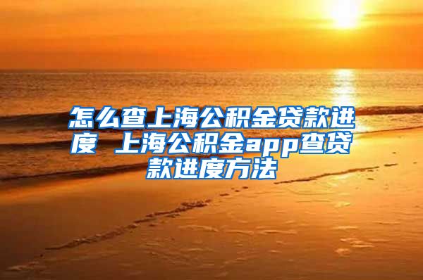 怎么查上海公积金贷款进度 上海公积金app查贷款进度方法