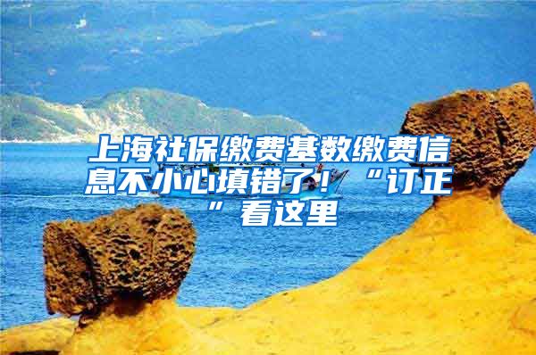 上海社保缴费基数缴费信息不小心填错了！“订正”看这里→