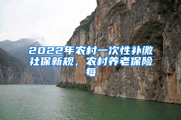 2022年农村一次性补缴社保新规，农村养老保险每