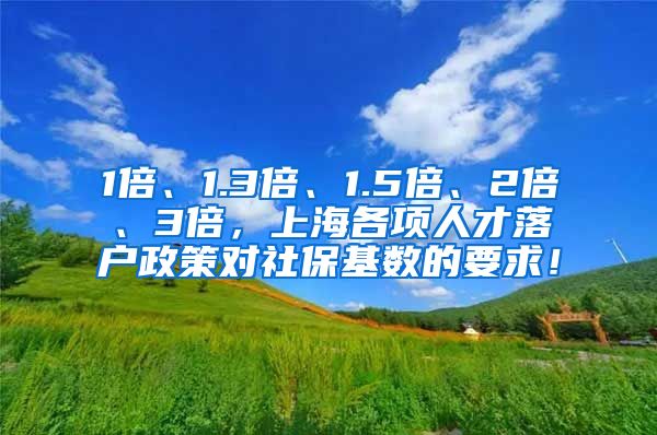 1倍、1.3倍、1.5倍、2倍、3倍，上海各项人才落户政策对社保基数的要求！