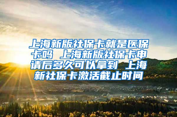 上海新版社保卡就是医保卡吗 上海新版社保卡申请后多久可以拿到 上海新社保卡激活截止时间