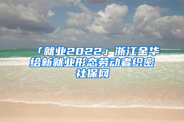 「就业2022」浙江金华给新就业形态劳动者织密社保网