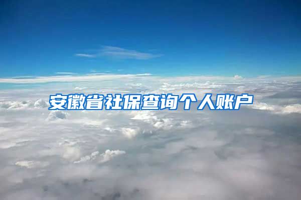 安徽省社保查询个人账户