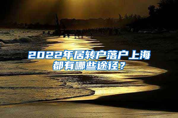 2022年居转户落户上海都有哪些途径？